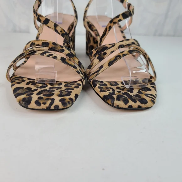 J. Crew Odette suede leather leopard print strappy block heeled sandals 8.5 - Picture 5 of 12